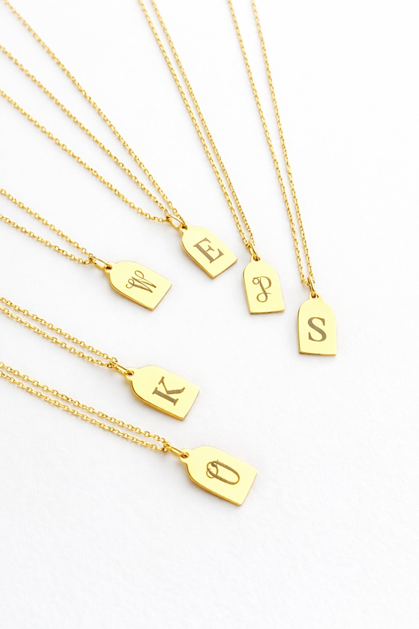 Engraved Tag Charm Necklace