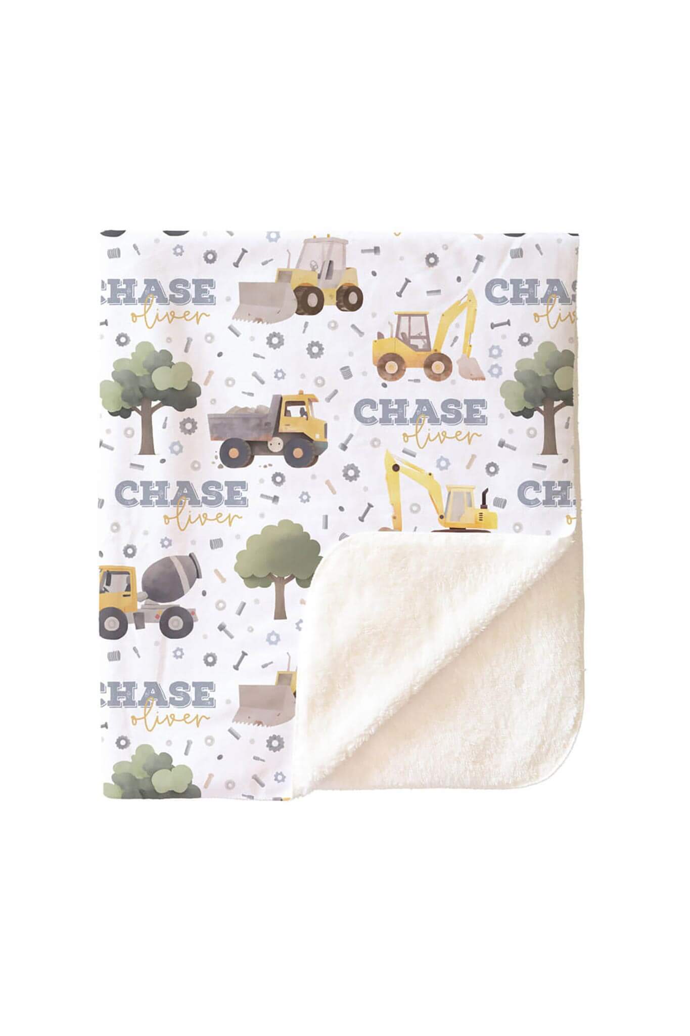 Nuts & Bolts Personalized Kids Blanket
