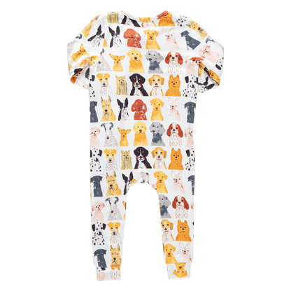 Baby Bamboo Romper - Small Watercolor Dogs