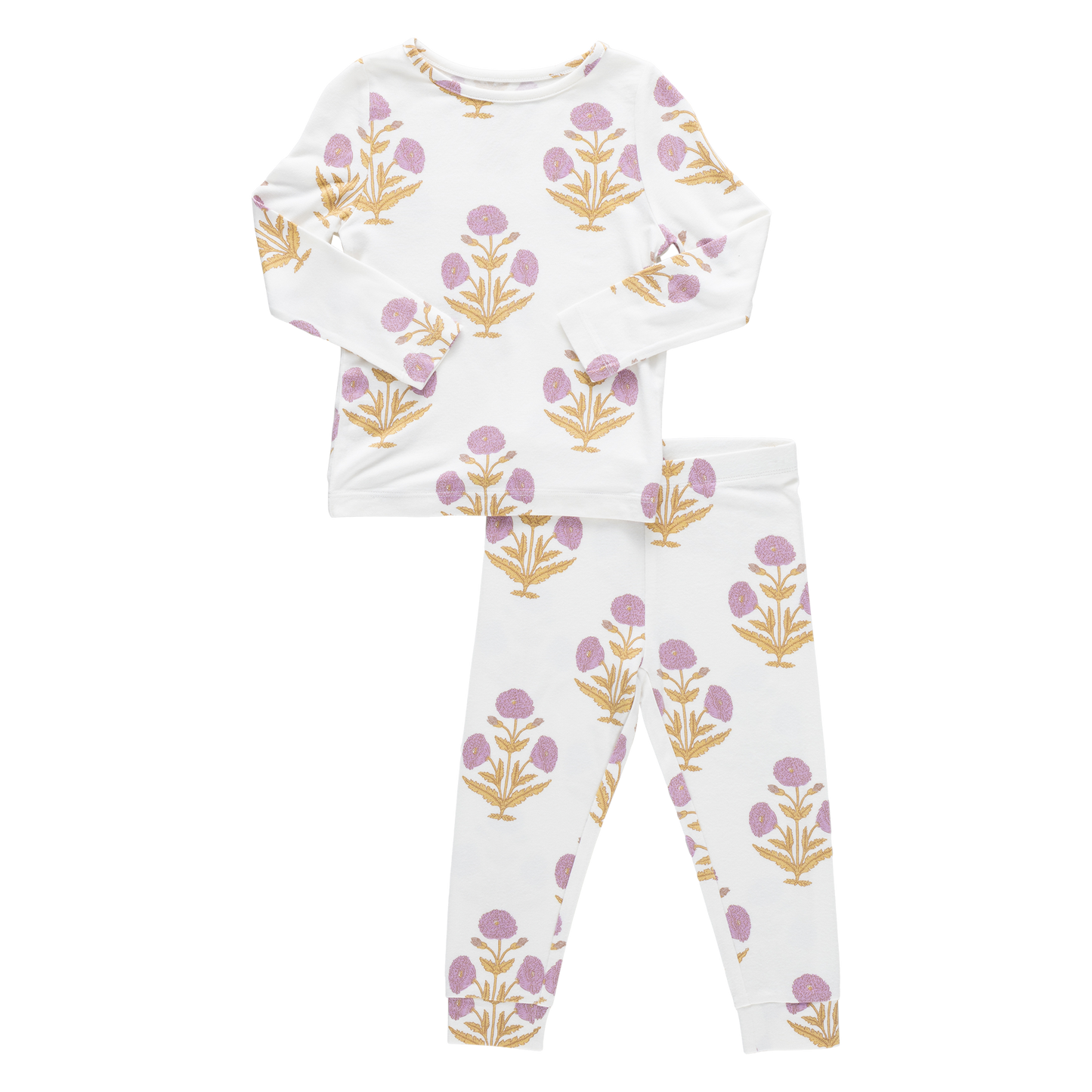 Kids Bamboo PJ Set - Lavender Dandelion