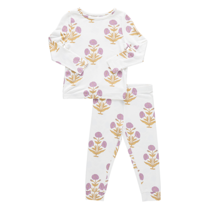 Kids Bamboo PJ Set - Lavender Dandelion