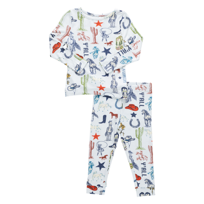 Kids Bamboo PJ Set - Western Dreams