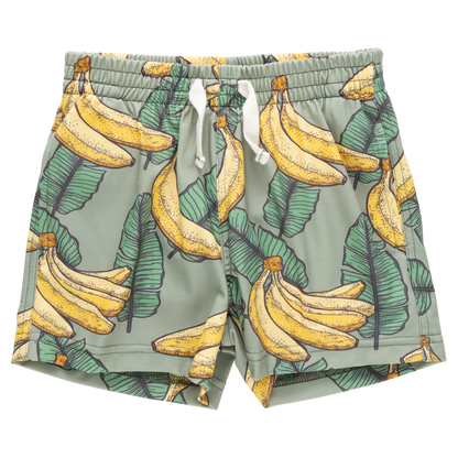Boys Swim Trunk - Green Banana Leaves