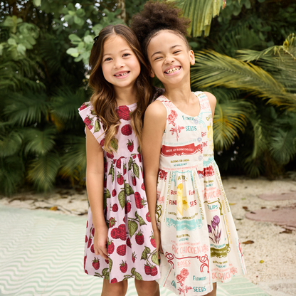 Girls Elsie Dress - Lavender Raspberries