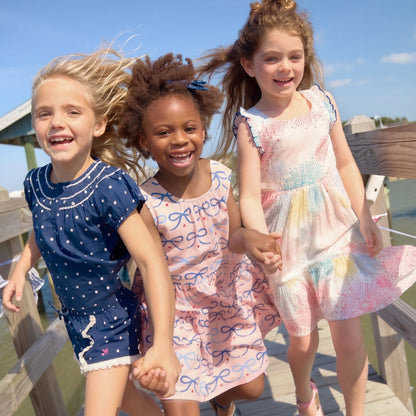 Girls Millie 2-PC Set - Navy Dot