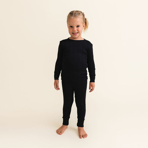 Black Pointelle Pajama Set