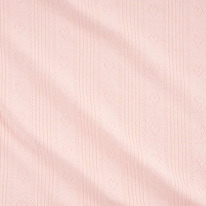 Sweet Pink Pointelle Footie Ruffled Collar One Piece