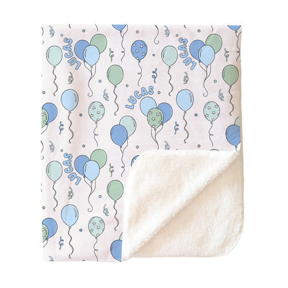 Party Time Personalized Kids Blanket | Blue