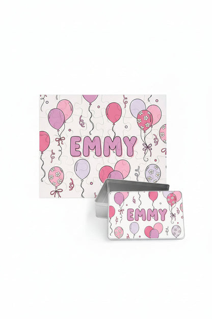 Kids Personalized 30 Piece Puzzle | Party Time Pink
