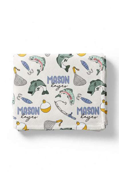 Catch of the Day Personalized Kids Blanket