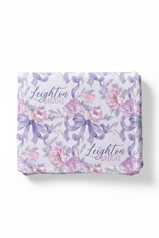 Leighton's Lavender Personalized Kids Blanket
