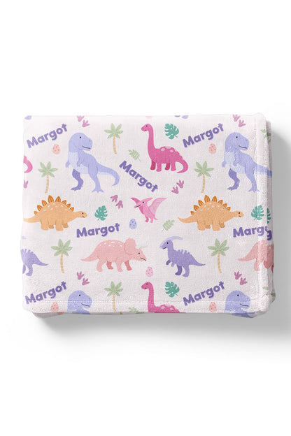 Personalized Kids Blanket | Little Fossil Pink