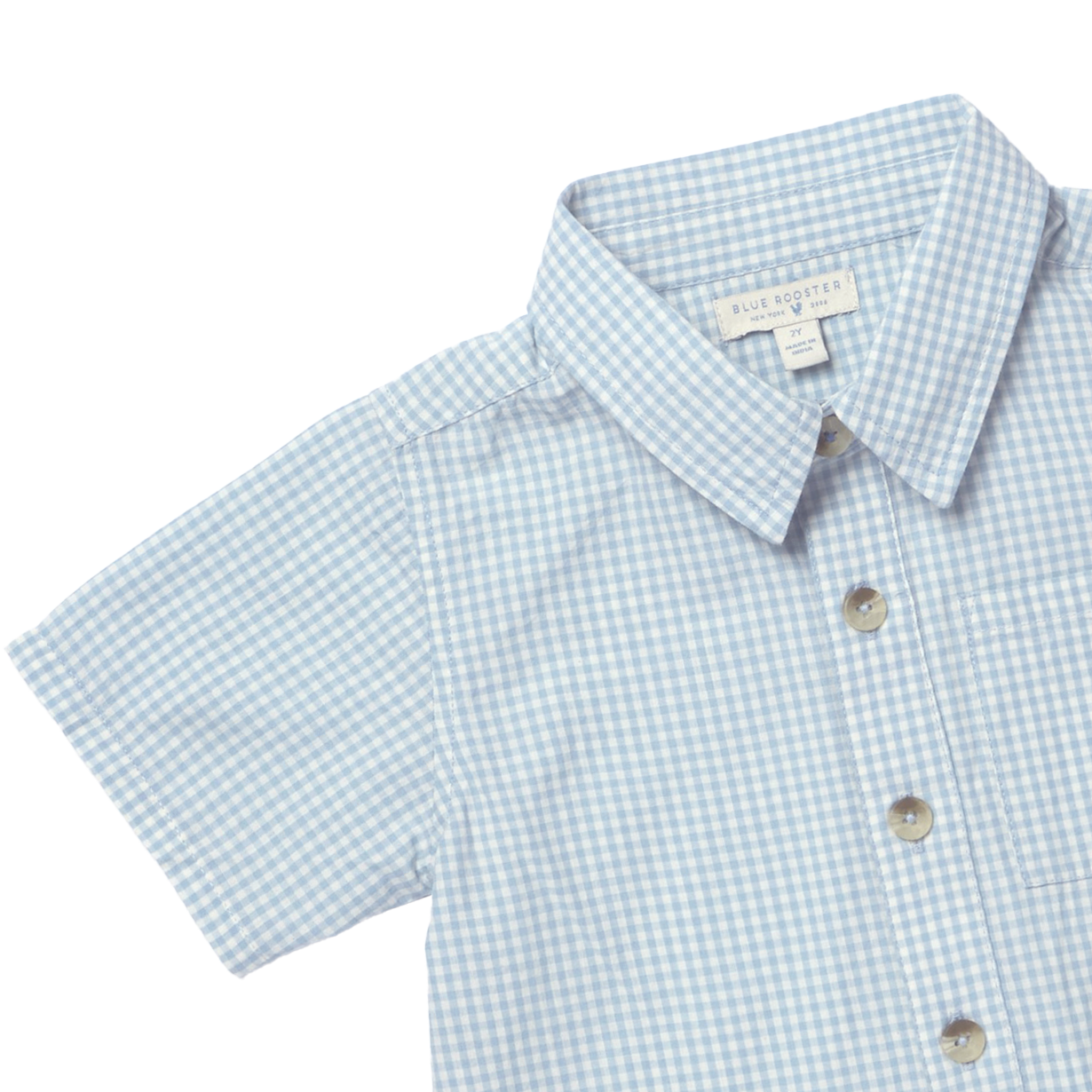 Boys Jack Shirt - Light Blue Gingham