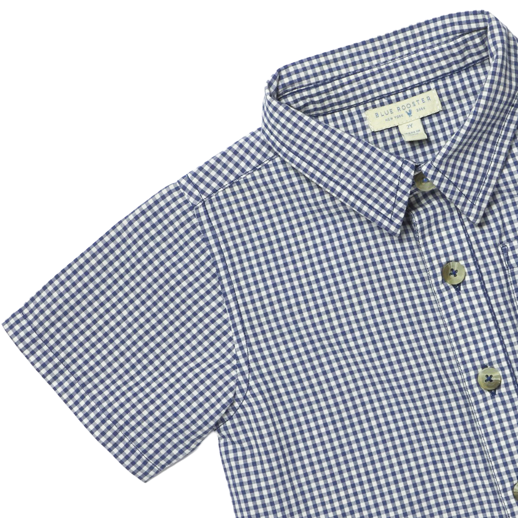 Boys Jack Shirt - Navy Gingham
