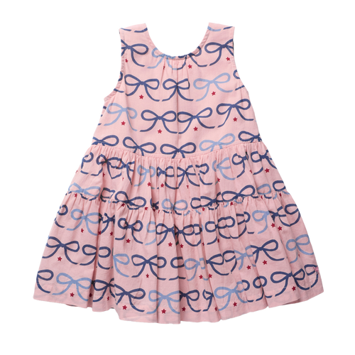 Girls Eloise Dress - Pink Bows