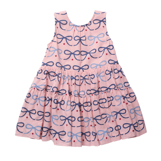 Girls Eloise Dress - Pink Bows