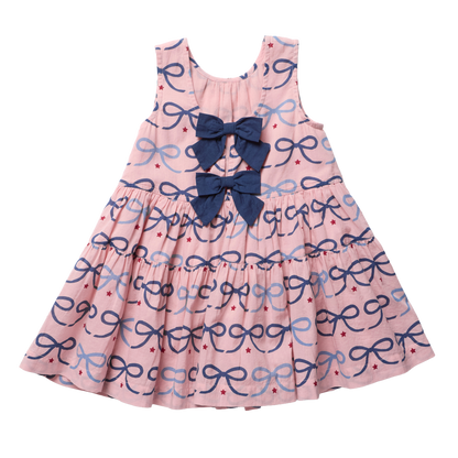 Girls Eloise Dress - Pink Bows