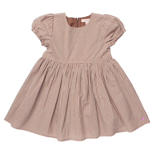 Girls Breyton Dress - Cocoa Gingham