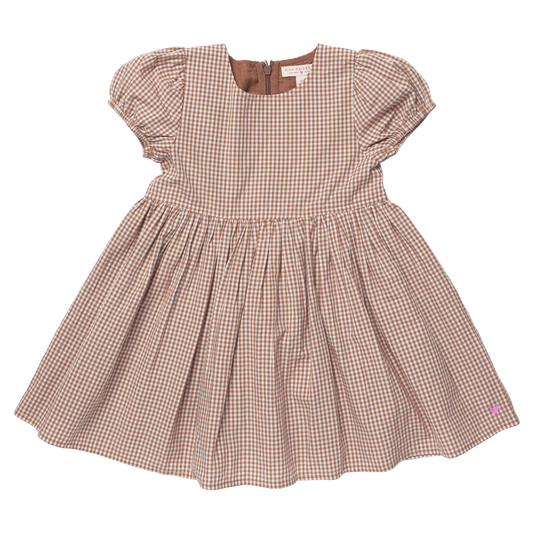 Girls Breyton Dress - Cocoa Gingham