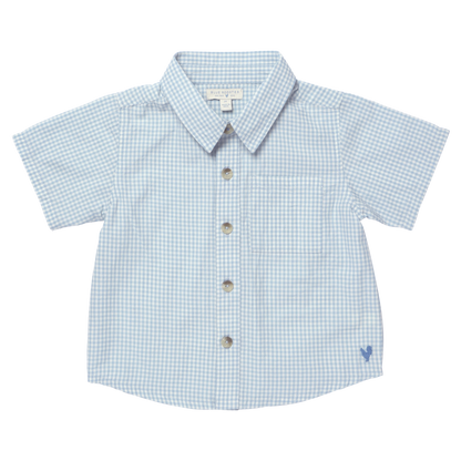 Boys Jack Shirt - Light Blue Gingham