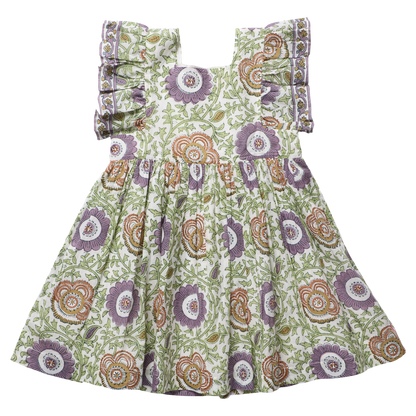 Girls Elsie Dress - Lilac Lisbon Floral