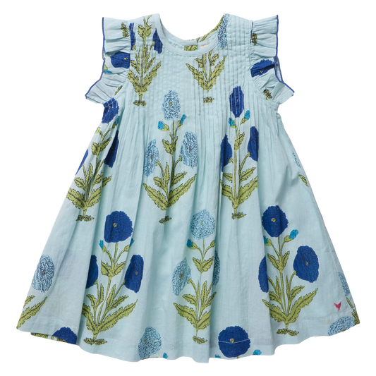 Girls Jaipur Dress - Light Blue Dandelion