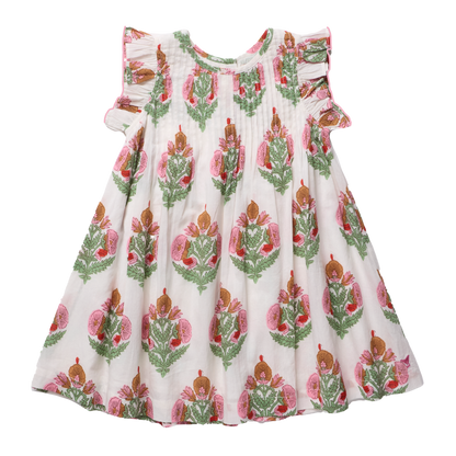 Girls Jaipur Dress - Pink Bellflower