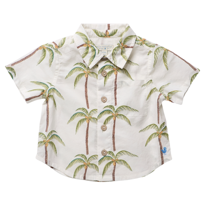 Baby Boys Jack Shirt - Cream Palm Tree