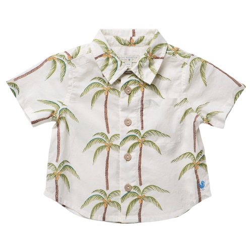 Baby Boys Jack Shirt - Cream Palm Tree