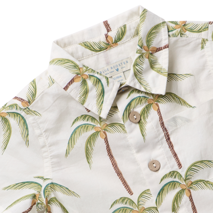 Baby Boys Jack Shirt - Cream Palm Tree