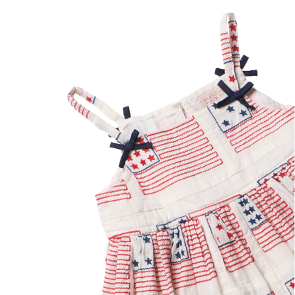 Girls Tia Dress - flag embroidery