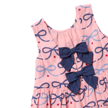 Girls Eloise Dress - Pink Bows