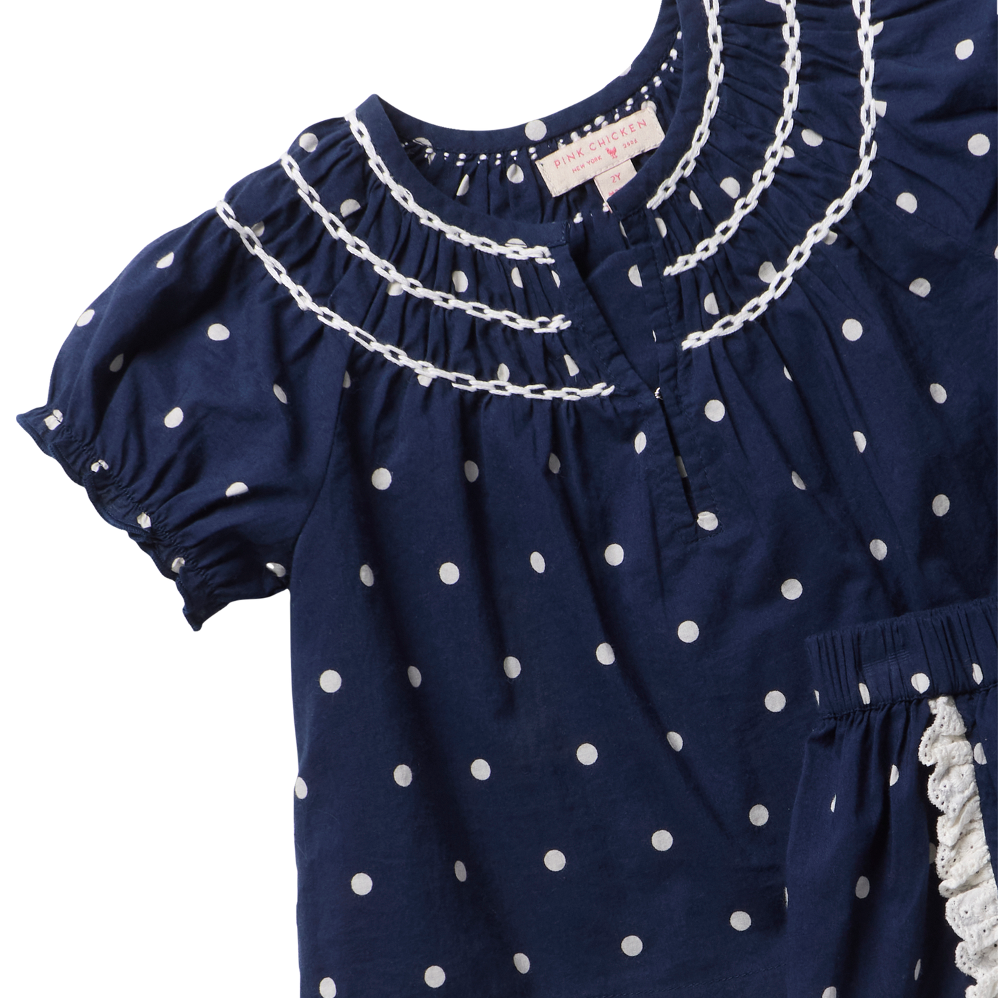 Girls Millie 2-PC Set - Navy Dot
