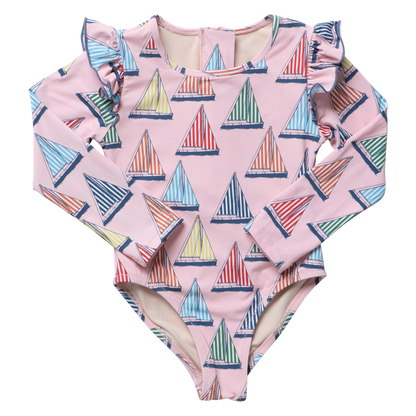 Girls Rachel Suit - Pink Regatta