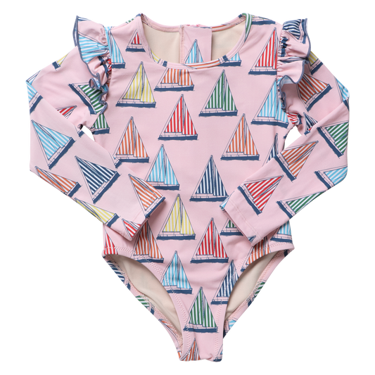Girls Rachel Suit - Pink Regatta