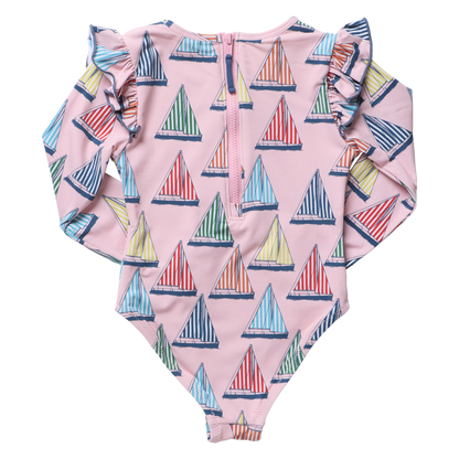 Girls Rachel Suit - Pink Regatta