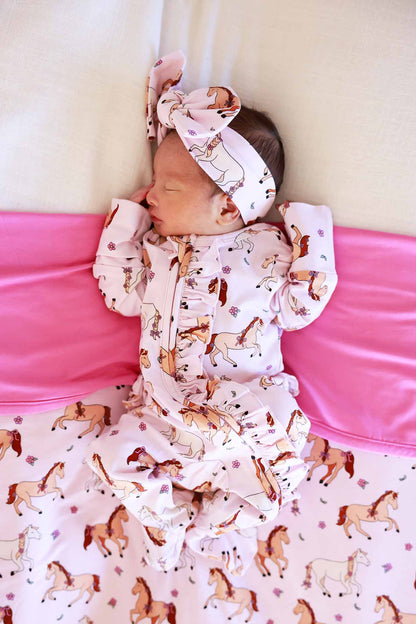 Knit Large Bow Headwrap | Pony Club Pink