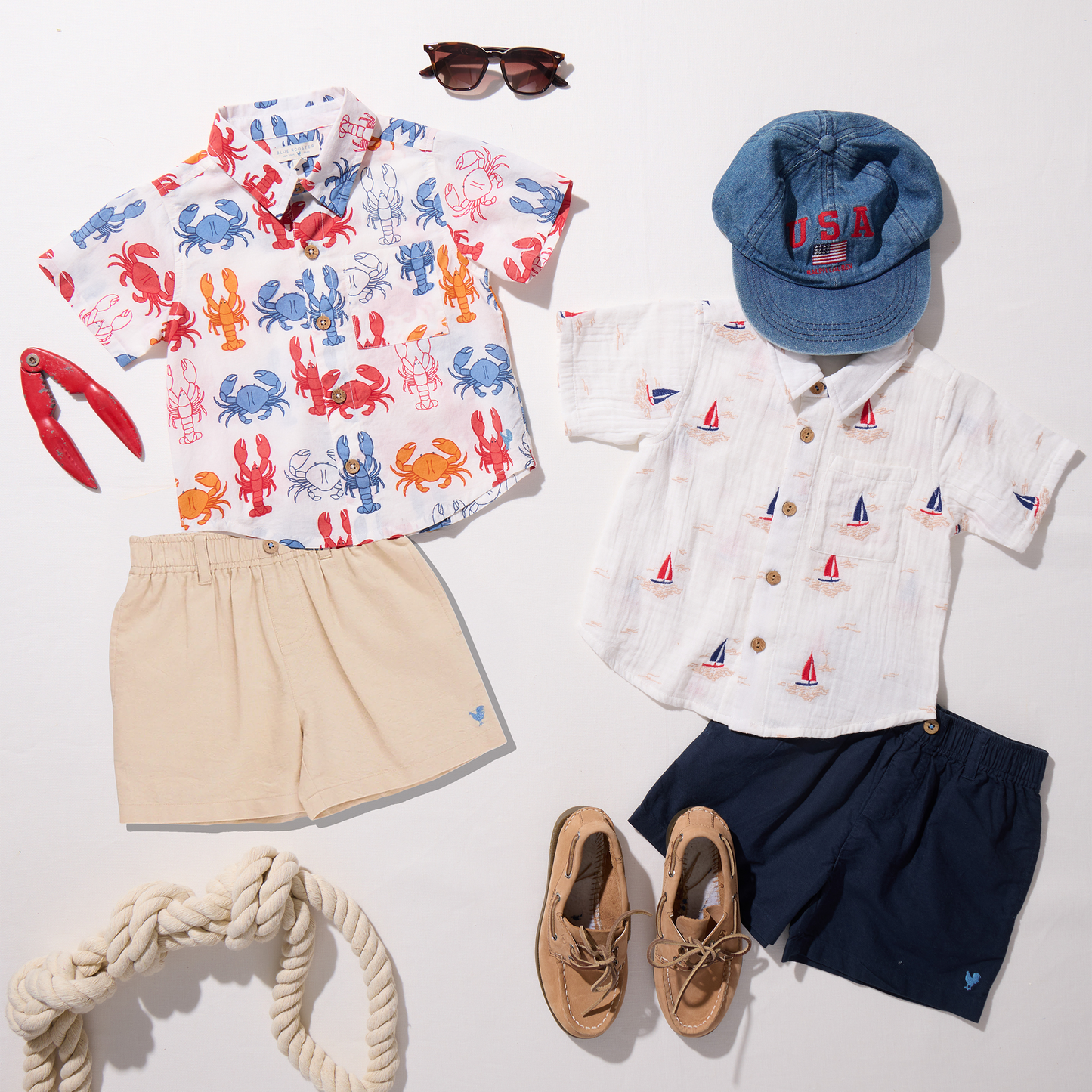 Boys Jack Shirt - Lobsters and Crabs