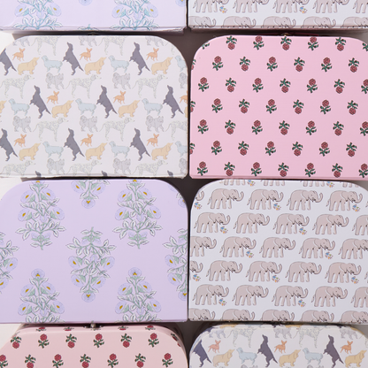 Nesting Box Baby Take Home Set - Lavender Bouquet Floral Blockprint
