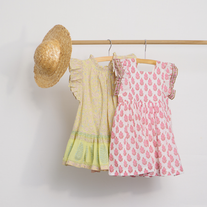 Girls Harper Dress - Citrus Garden Boarder