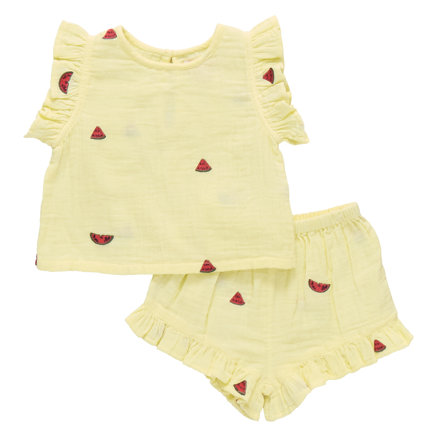 Girls Roey 2-PC Set - Watermelon Embroidery