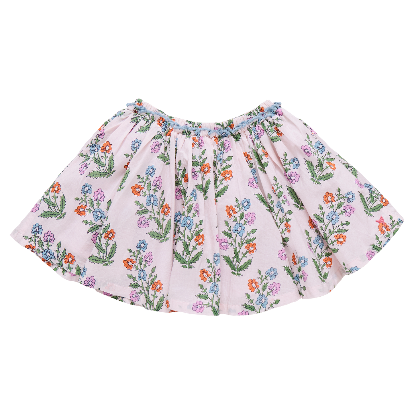 Girls Gianna Skirt - Pink Dewdrop Block Print
