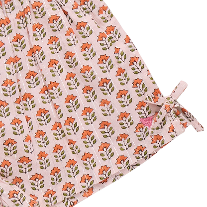 Girls Jules Short - Pink Prairie Block Print