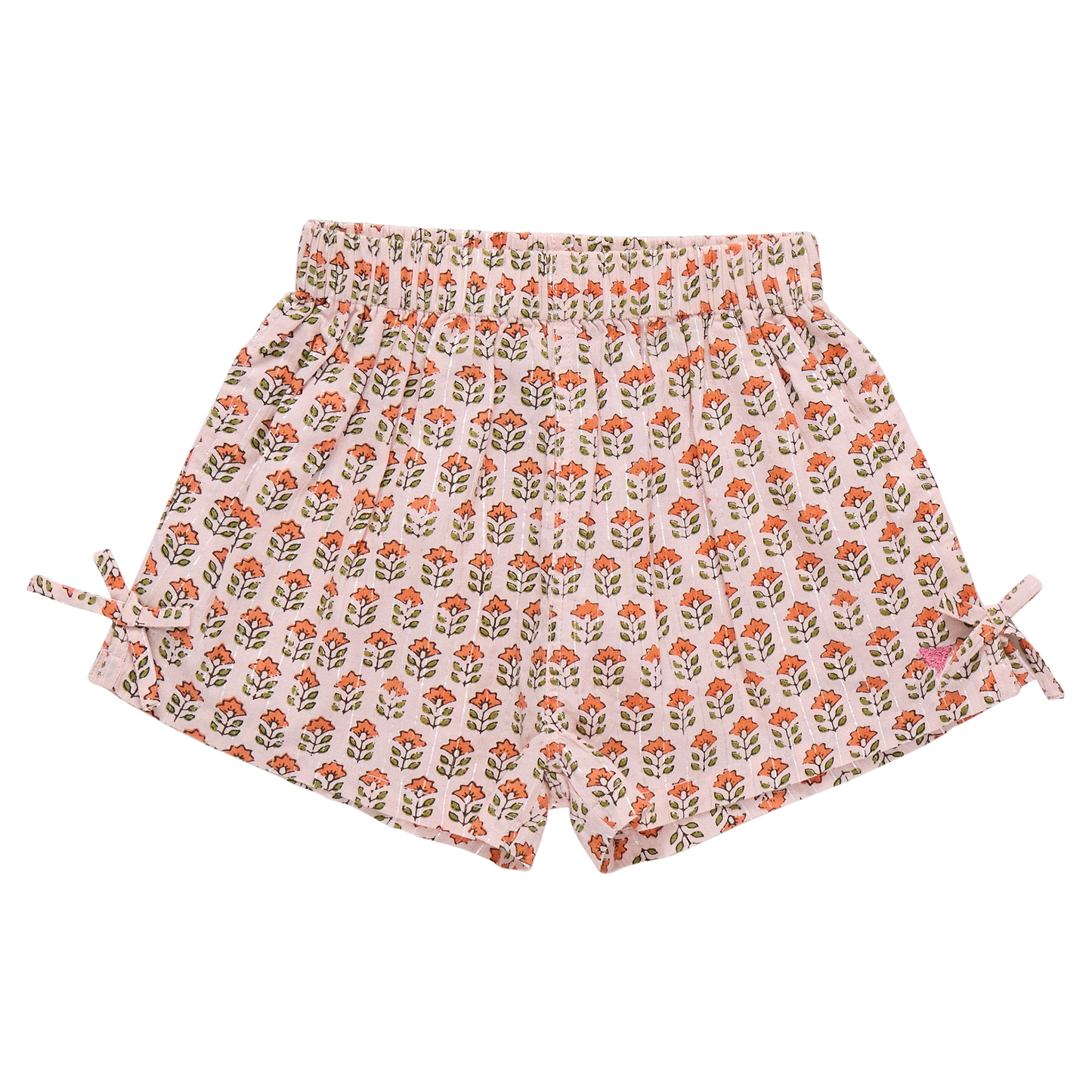 Girls Jules Short - Pink Prairie Block Print