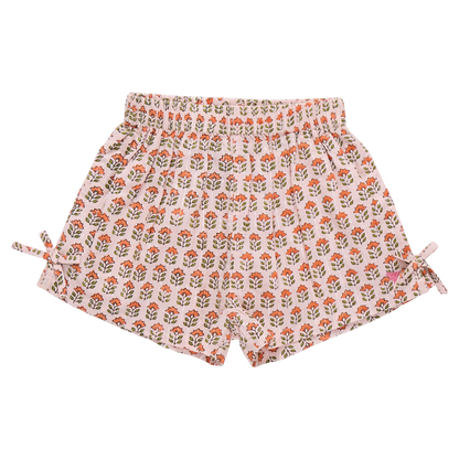 Girls Jules Short - Pink Prairie Block Print