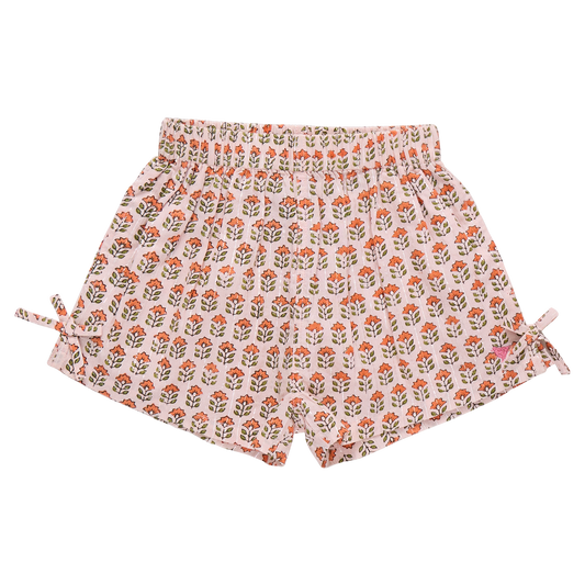 Girls Jules Short - Pink Prairie Block Print