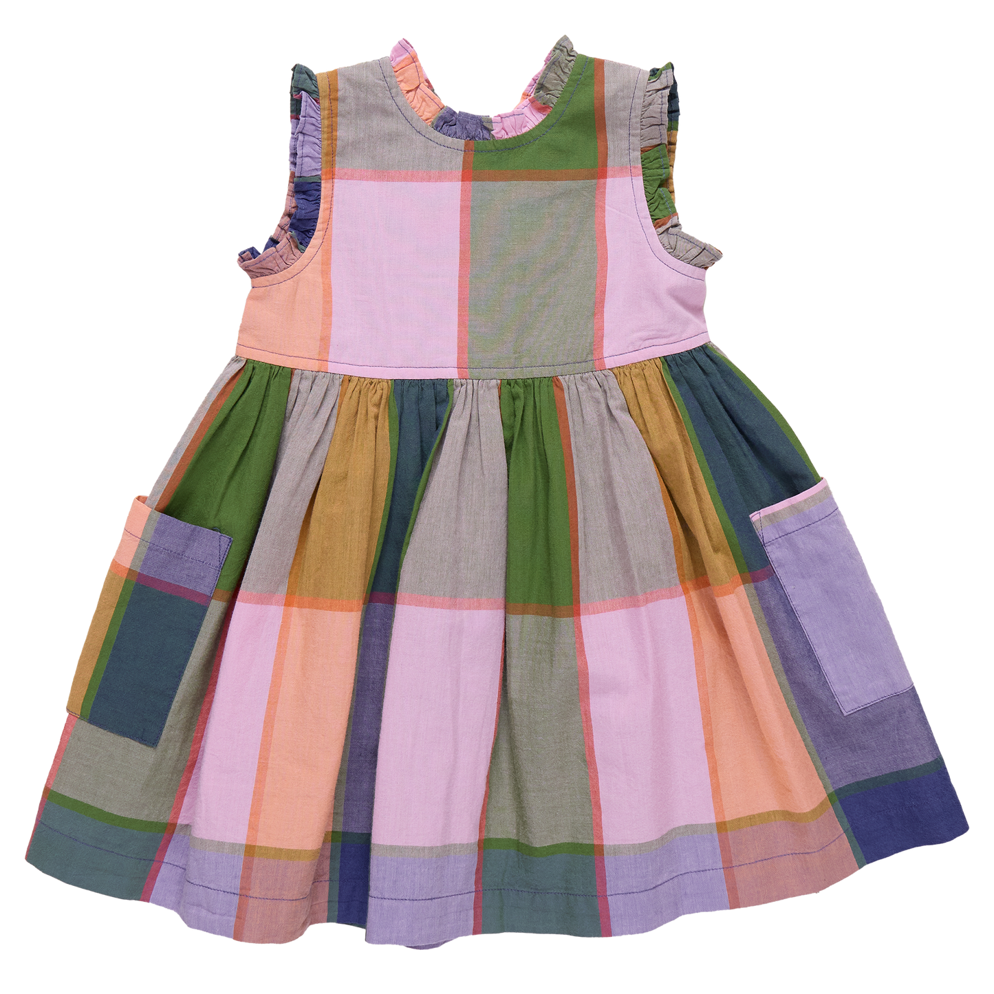 Girls Alyssa Dress - Plaid Madras