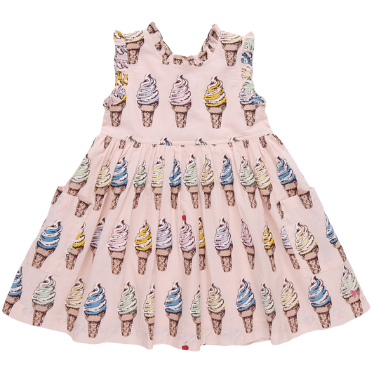 Girls Alyssa Dress - Pink Soft Serve