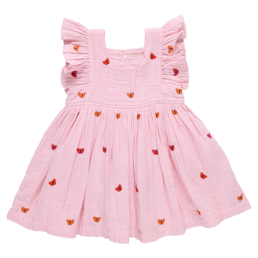 Girls Elsie Dress - Butterfly Embroidery