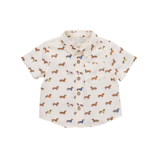 Baby Boys Jack Shirt - Dachshunds In Sweaters